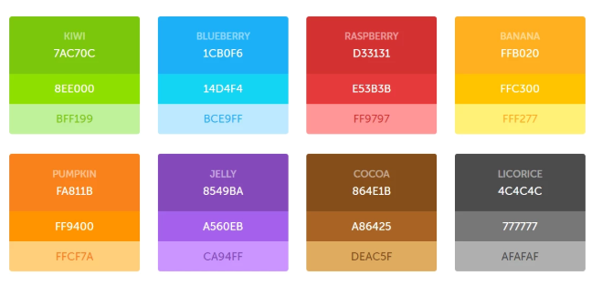 Google Slides color palette examples
