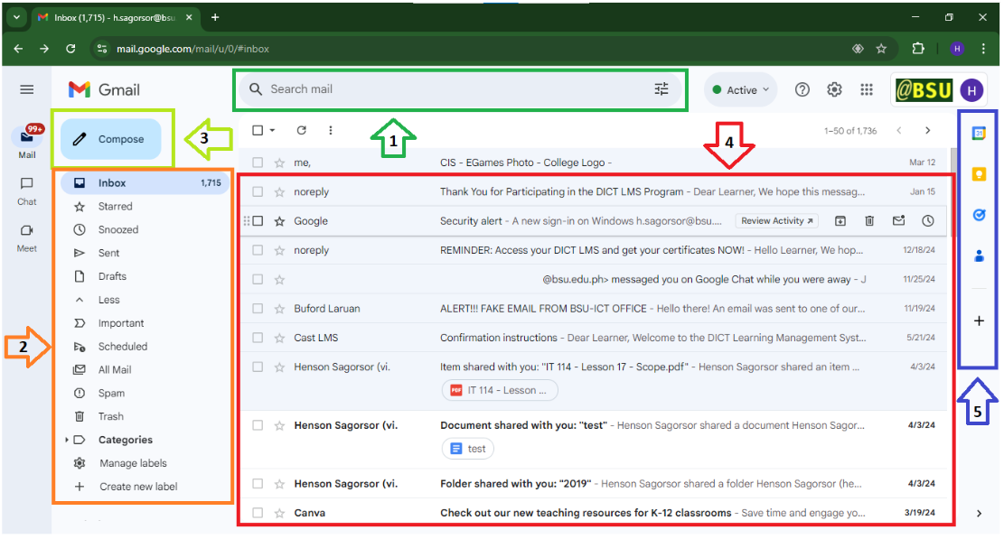 Gmail User Interface Screenshot